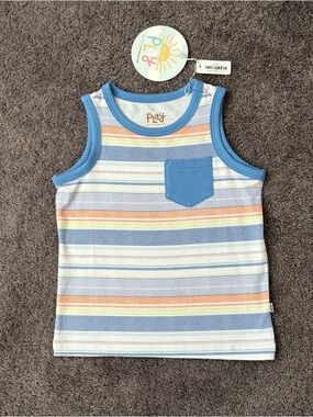 Little Sleepies Beachy Stripe Pocket Tank - 2T